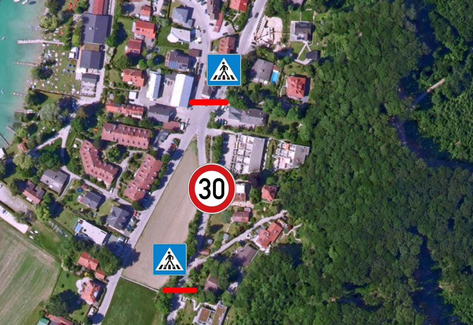 Pizzakreuzung-Überwege Querungen Pizzakreuzung