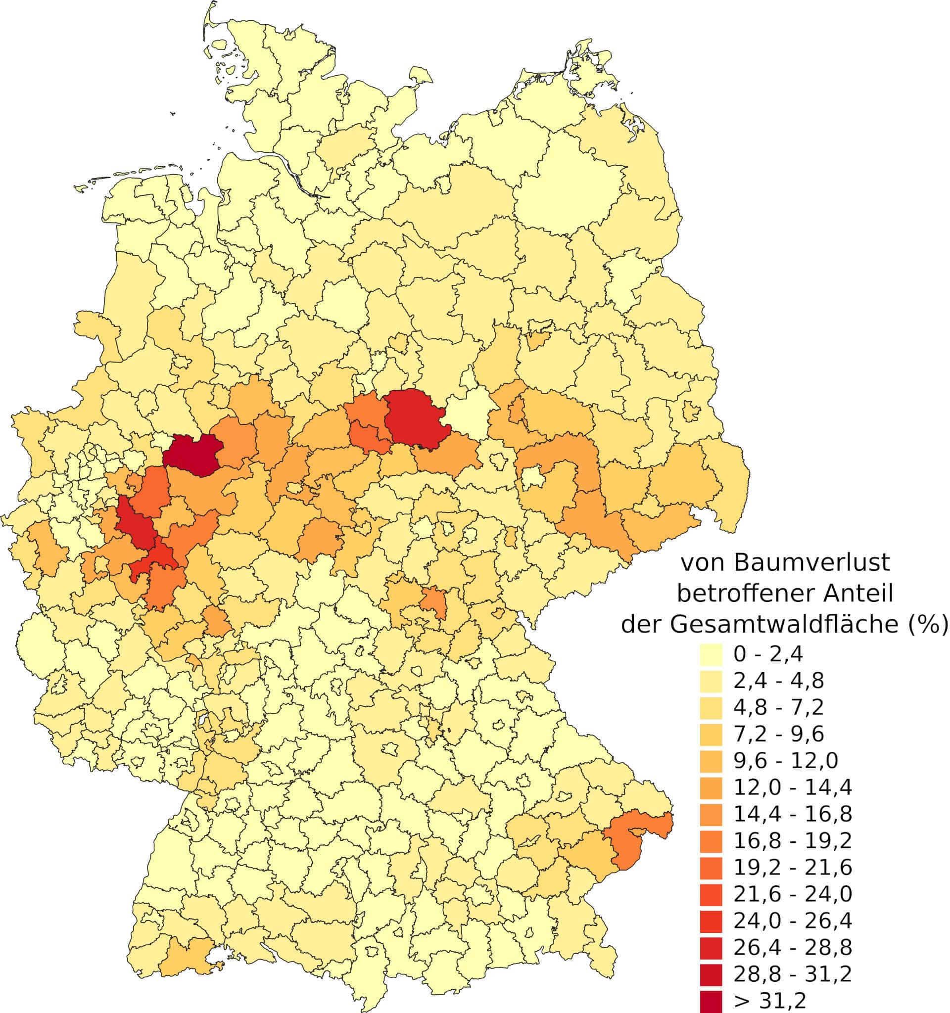wald-landkreise-deutschland Waldverluste in Deutschland 2018-2021