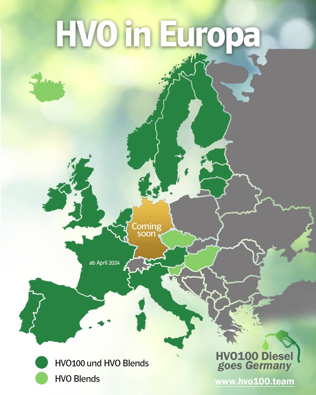 HVO 100 Verfügbarkeit in Europa